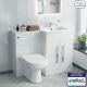 Debra Bathroom White L-shape Rh Basin Vanity Unit Btw Wc Toilet 1100mm