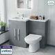 Debra Light Grey L-shape Lh Basin Vanity Unit Btw Wc Toilet 1100mm