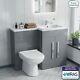 Debra Light Grey L-shape Rh Basin Vanity Unit Btw Wc Toilet 1100mm