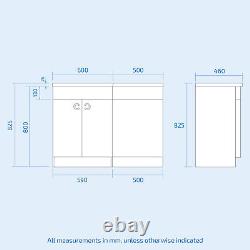 Dene 1100mm LH Back To Wall toilet, Soft Close Toilet & Resin Basin White