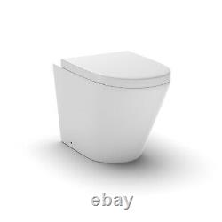 Dene LH 1100mm Vanity Basin Unit White & Ellis Back to Wall Toilet White