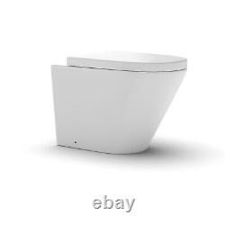 Dene LH 1100mm Vanity Basin Unit White & Ellis Back to Wall Toilet White