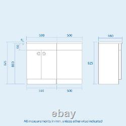 Dene LH 1100mm Vanity Basin Unit White & Ellis Back to Wall Toilet White