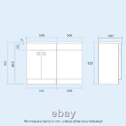 Dene LH 1100mm Vanity Basin Unit White & Eslo Back to Wall Toilet White