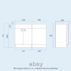 Dene LH 1100mm Vanity Basin Unit White & Eslo Back to Wall Toilet White