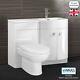 Dene Lh 1100mm Vanity Basin Unit White & Welbourne Back To Wall Toilet White