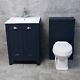 Derby Indigo Blue Vanity Sink Basin Storage Unit + Toilet Bathroom Suite