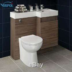 Designer Back To Wall Bathroom Vanity Unit Toilet & Basin Sink Storage Cabinet