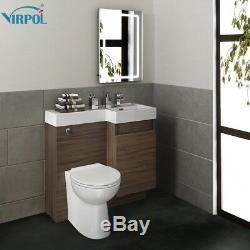 Designer Back To Wall Bathroom Vanity Unit Toilet & Basin Sink Storage Cabinet