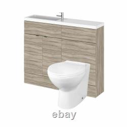 Designer Combi Bathroom Vanity Unit & WC Unit with Basin Sink Toilet Pan Cistern