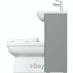 Designer Left Handed Bathroom Vanity Unit with Basin + Back To Wall Toilet 1100m