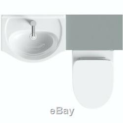 Designer Left Handed Bathroom Vanity Unit with Basin + Back To Wall Toilet 1100m
