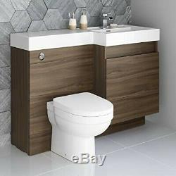 Designer Walnut Bathroom Back To Wall Toilet Unit With Worktop