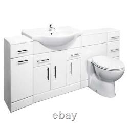 Drawer Vanity Basin Cabinet Back To Wall Toilet Unit Pan Cistern 2050mm
