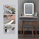 Dressing Table Set With Led Lighted Mirror Large Drawers & Stool Makeup Desk White