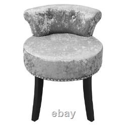 Dressing Table Stool Modern Velvet Makeup Vanity Chair Low Back Piano Seat Grey