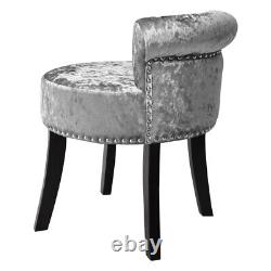 Dressing Table Stool Modern Velvet Makeup Vanity Chair Low Back Piano Seat Grey