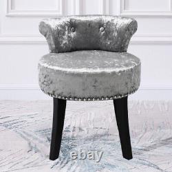 Dressing Table Stool Modern Velvet Makeup Vanity Chair Low Back Piano Seat Grey