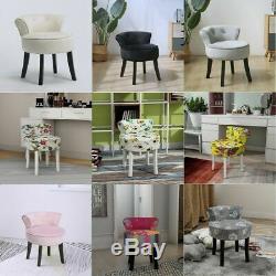 Dressing Table Stool Velvet Chair Bedroom Makeup Vanity Chair Seat Grey Black