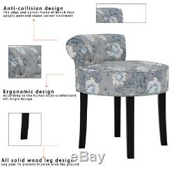 Dressing Table Stool Velvet Chair Bedroom Makeup Vanity Chair Seat Grey Black