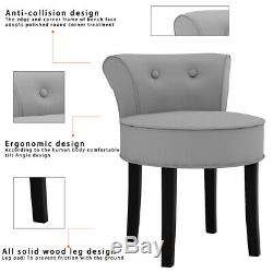 Dressing Table Stool Velvet Chair Bedroom Makeup Vanity Chair Seat Grey Black