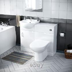 Dyon 1700mm Bath, 450mm Vanity Basin Unit FP, WC Unit & Elso Back To Wall Toilet