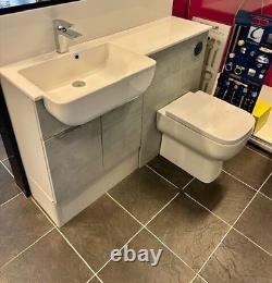 EX DISPLAY Mereway bathroom fitted furniture grey resin basin back to wall