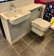 Ex Display Mereway Bathroom Fitted Furniture Grey Resin Basin Back To Wall