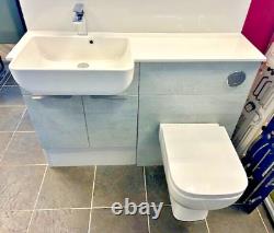 EX DISPLAY Mereway bathroom fitted furniture grey resin basin back to wall