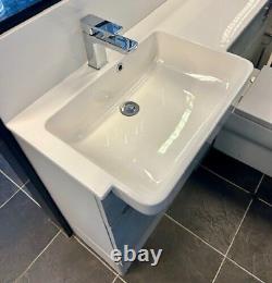 EX DISPLAY Mereway bathroom fitted furniture grey resin basin back to wall