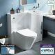Elen 900mm Bathroom White Basin Vanity Unit Back To Wall Wc Rimless Toilet Rh