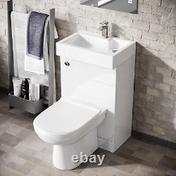 Ellen 500mm Vanity Basin Unit, WC Unit, Cistern & Back To Wall Toilet White