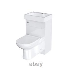 Ellen 500mm Vanity Basin Unit, WC Unit, Cistern & Back To Wall Toilet White