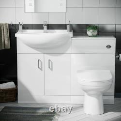 Ellen 550mm Vanity Basin Unit, WC Unit, Cistern & Eslo Back To Wall Toilet White