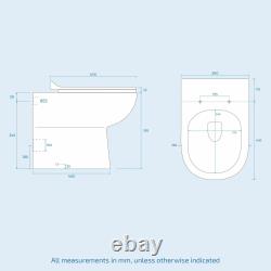 Ellen 550mm Vanity Basin Unit, WC Unit, Cistern & Eslo Back To Wall Toilet White