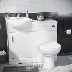 Ellen 950mm Vanity Basin Unit, WC Unit & Elso Back To Wall Toilet White