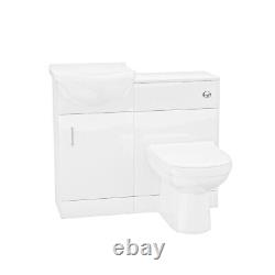 Ellen 950mm Vanity Basin Unit, WC Unit & Elso Back To Wall Toilet White