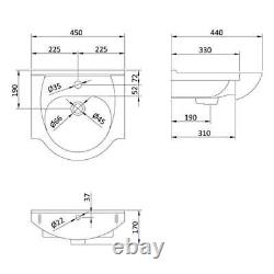 Ellen 950mm Vanity Basin Unit, WC Unit & Elso Back To Wall Toilet White