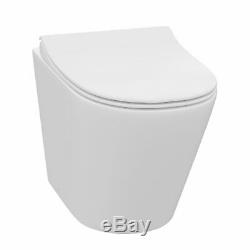 Ellis 900mm Bathroom Basin Sink Vanity Unit Rimless Back To Wall WC Toilet LH