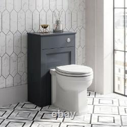 Eloise Matt Dark Grey Wooden WC Unit Toilet Bathroom BTW Cistern Cover