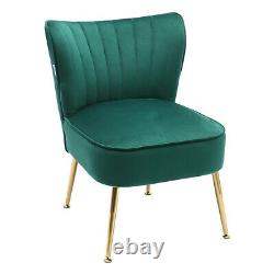 Emerald Green Velvet Shell Back Dining Chairs Padded Winged Accent Vanity Stools