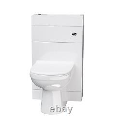 Eslo 500mm White Water Closet with Basin and Back To Wall Toilet