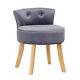 Fabric Dressing Table Vanity Stool Padded Low Back Chair Bedroom Dining Room
