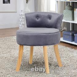 Fabric Dressing Table Vanity Stool Padded Low Back Chair Bedroom Dining Room