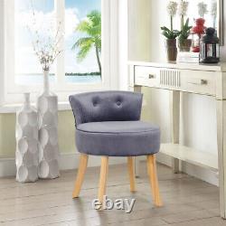 Fabric Dressing Table Vanity Stool Padded Low Back Chair Bedroom Dining Room