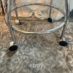 Flare Back Powder Coat Steel Cushioned Vanity Chair Bathroom Stool