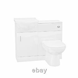 Flat Pack Cloakroom Vanity Unit, Basin & Back To Wall Toilet WC En-suite Zebra