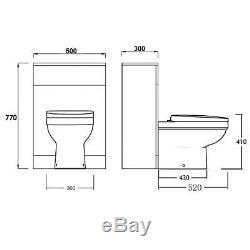 Floorstanding Back To Wall Bathroom Vanity WC Walunt/Oak-Color Unit Toilet