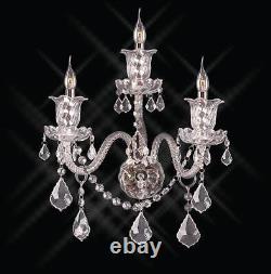 French Pendant Asfour Crystal Chrome Bathroom Vanity Wall Sconce Light Fixture