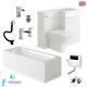 Full Bathroom Suite L Shape 1700mm Bath Vanity Unit Basin Sink Wc Toilet Tap Set
